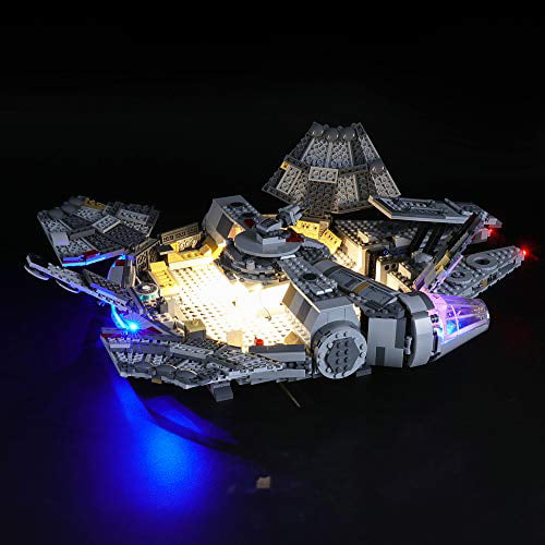 HZQM Blocks Light Kit for Star Wars The Rise of Skywalker Millennium Falcon Compatible with 75257 Lego Starship Model Lego Set Not Included 